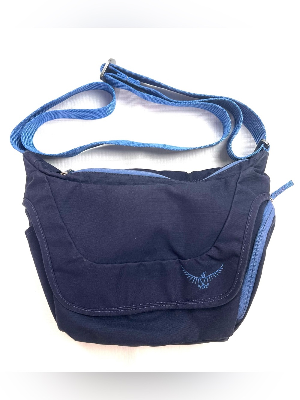 Osprey Flapjill Micro Shoulder Bag Zip Closure Adjustable Strap Blue Crossbody